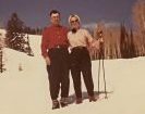 Man and woman on skis.